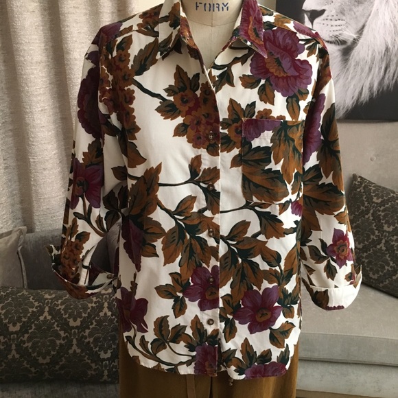 Eddie Bauer Berry and Burnt Umber Button Up - Picture 6 of 8